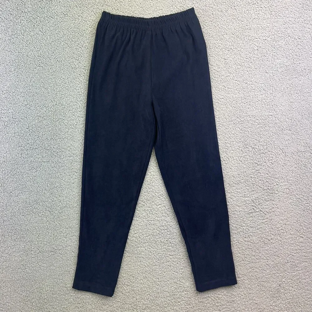 R & K Originals 2 PC Suit Sz‎ 4P Womens Blazer Elastic Waist Pants Dark Blue